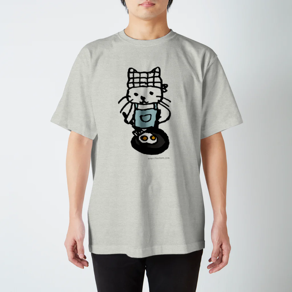 ほっかむねこ屋（アトリエほっかむ）のめだまやきやくねこ Regular Fit T-Shirt