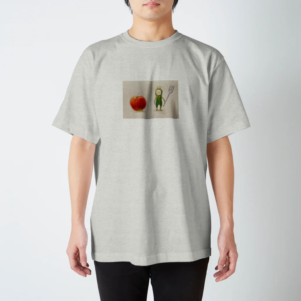 イラストレーター 小林ユキのむしばきんとりんご スタンダードTシャツ