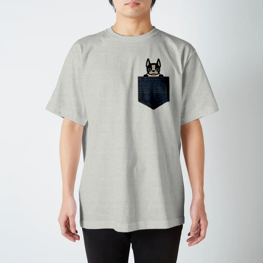 キッズモード某のボストンテリア㏌デニムポケット Regular Fit T-Shirt