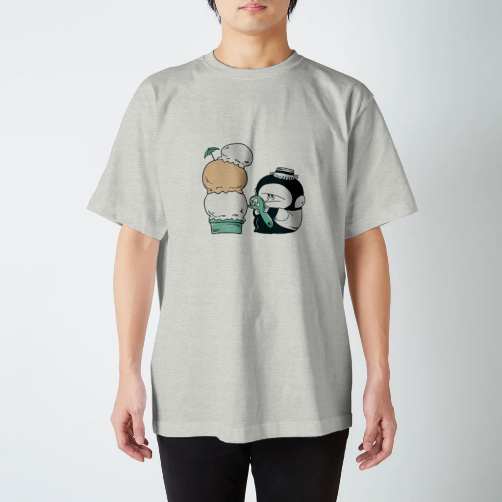 MINI BANANA ゴリラの親子のMINI BANANA スタンダードTシャツ