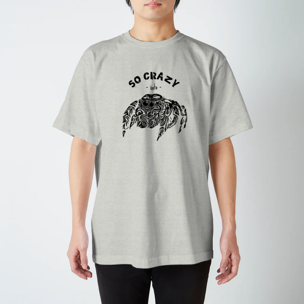 アラカ＠写真のJumping Spider 1_mono_white Regular Fit T-Shirt