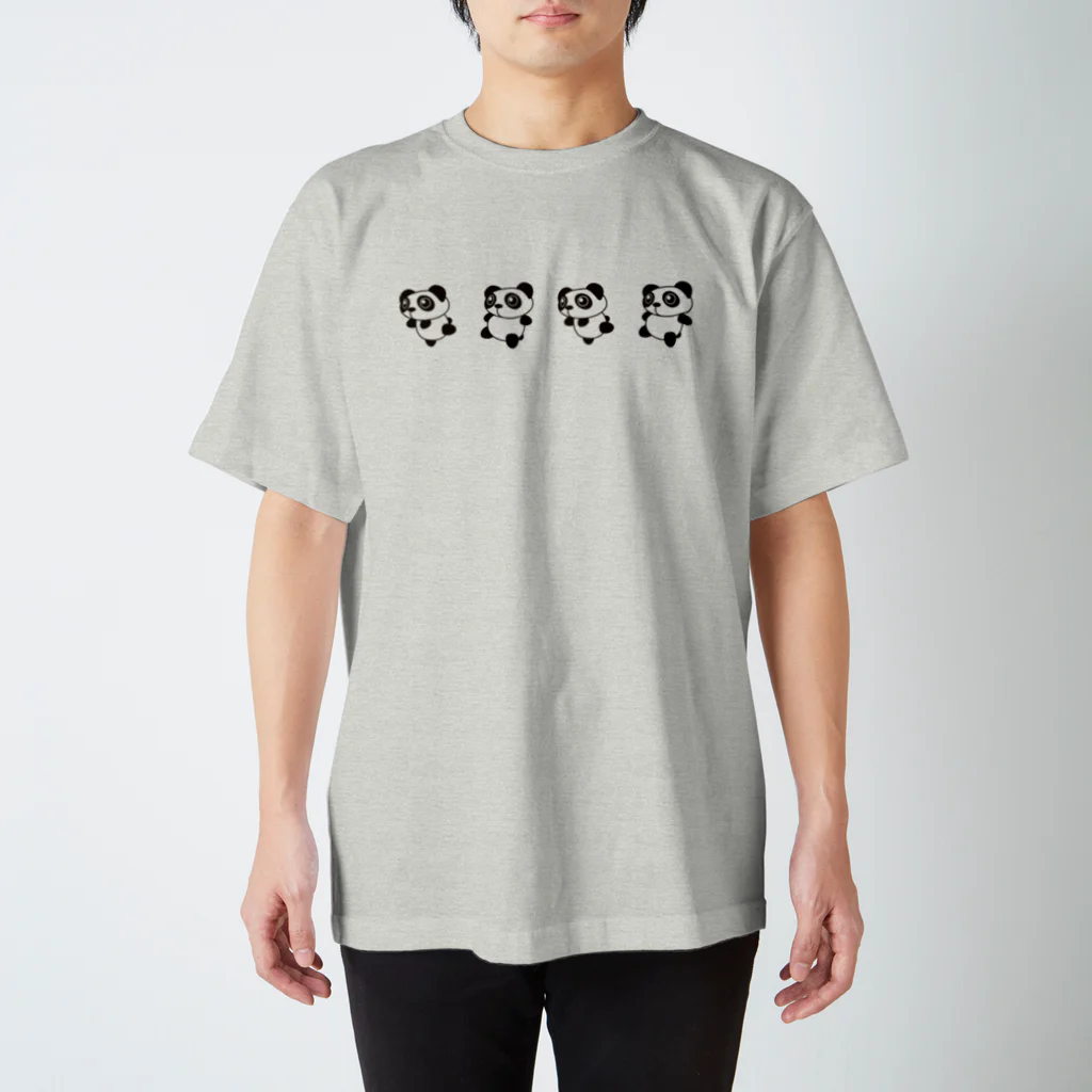 moon_projectの4連パンダさんTシャツ スタンダードTシャツ
