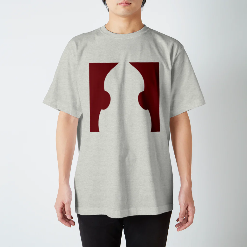 Music itemsのコントラバス(赤) Regular Fit T-Shirt