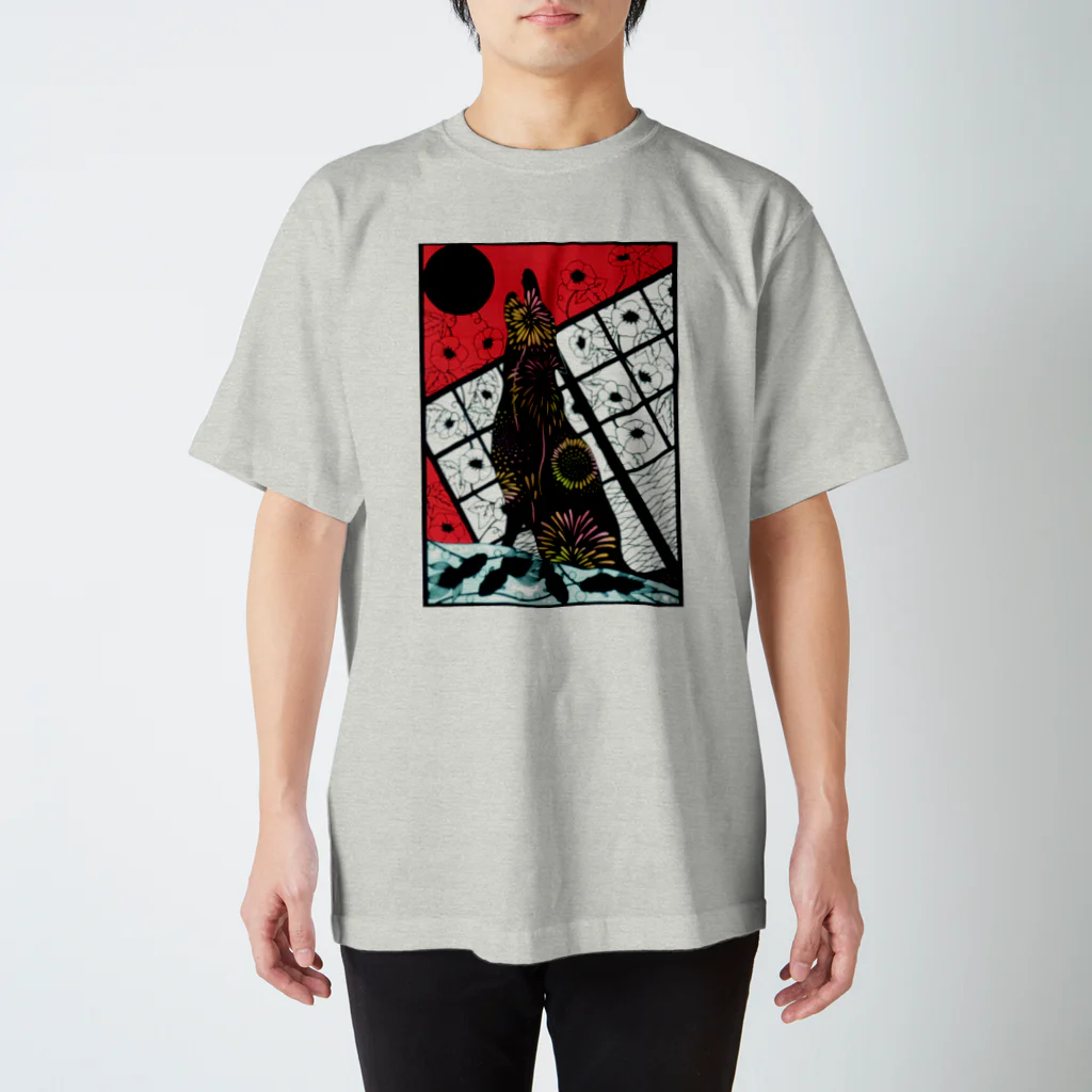 FANTASY PAPERARTの狼と夏 Regular Fit T-Shirt