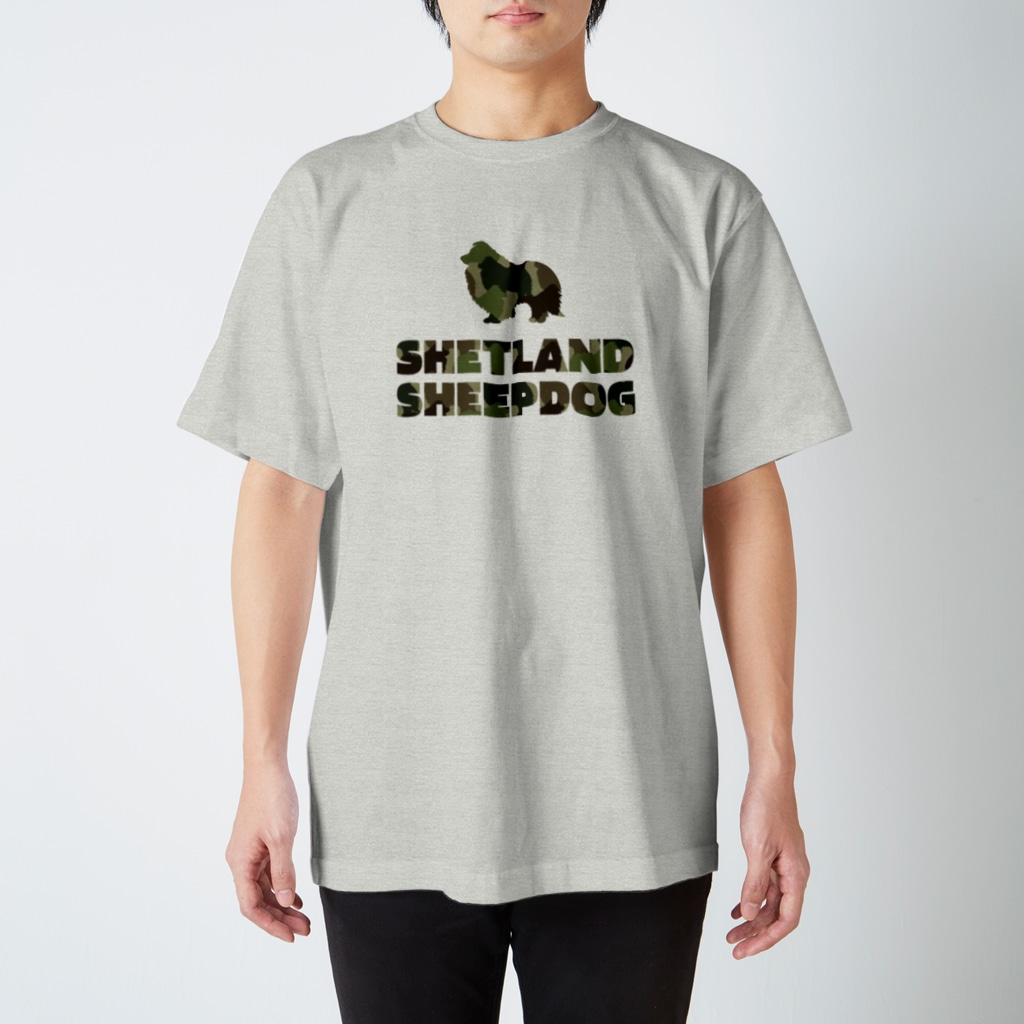 onehappinessのシェルティ　迷彩柄 Regular Fit T-Shirt