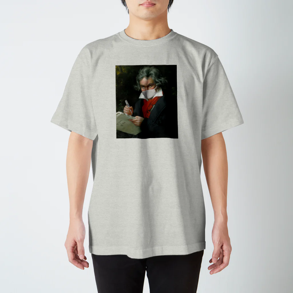 MOTU_Designのマスク　ベートーヴェン　Beethoven スタンダードTシャツ