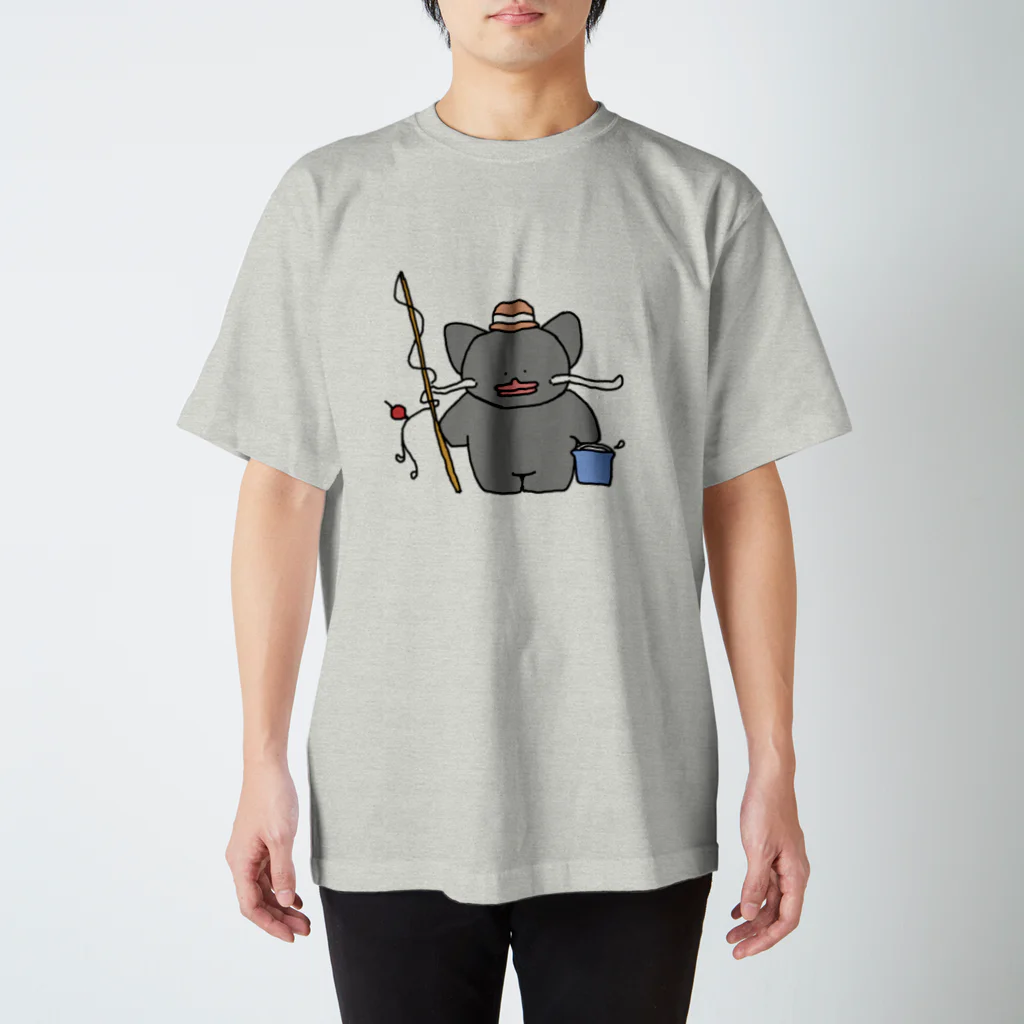 油 虫太郎の釣りキチなまずネコTシャツ 티셔츠