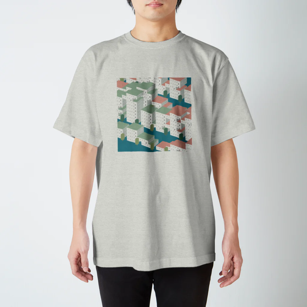 TKMTS STOREのバグった集合住宅 スタンダードTシャツ