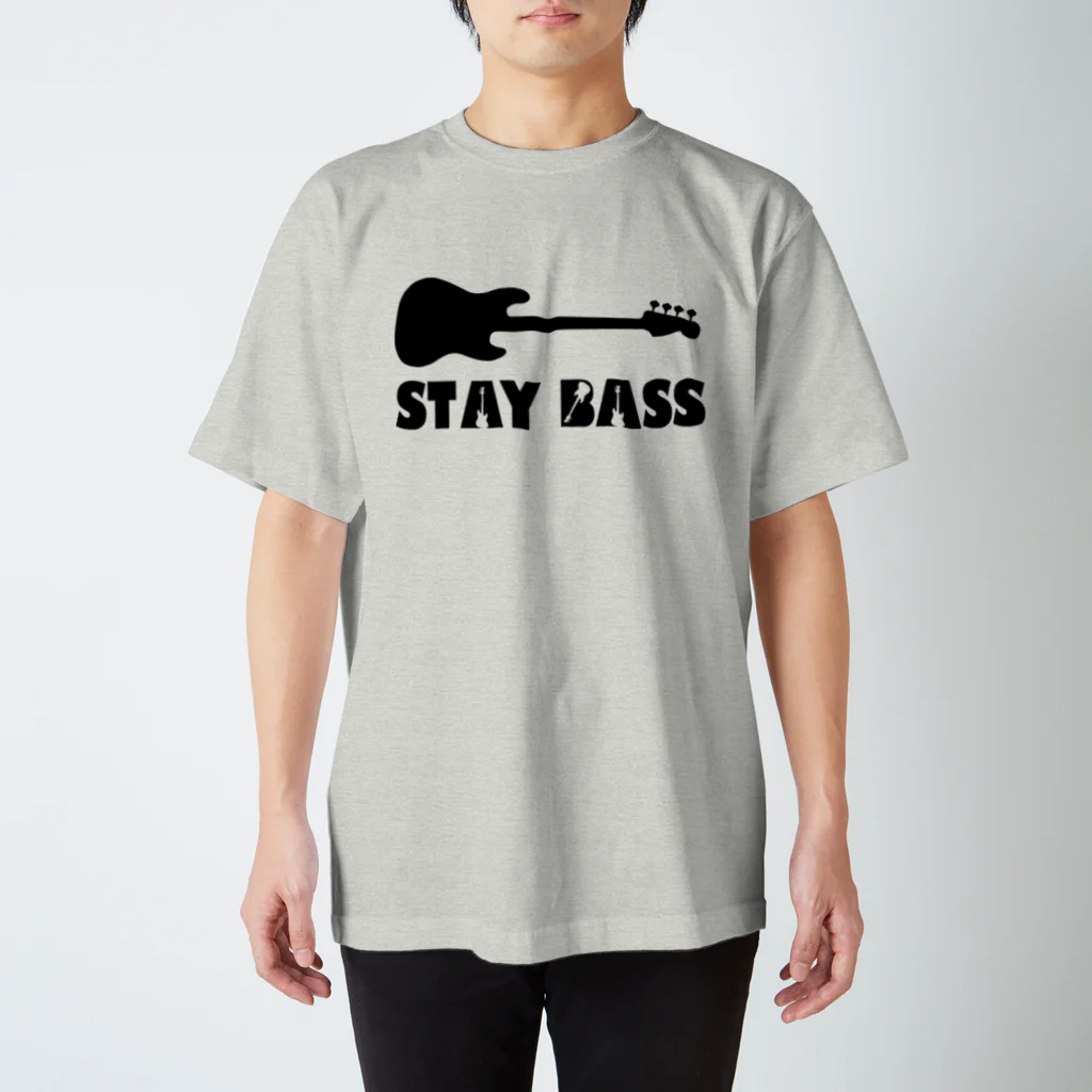 ベース会ONLINE SHOPのSTAY BASS（ブラック） スタンダードTシャツ