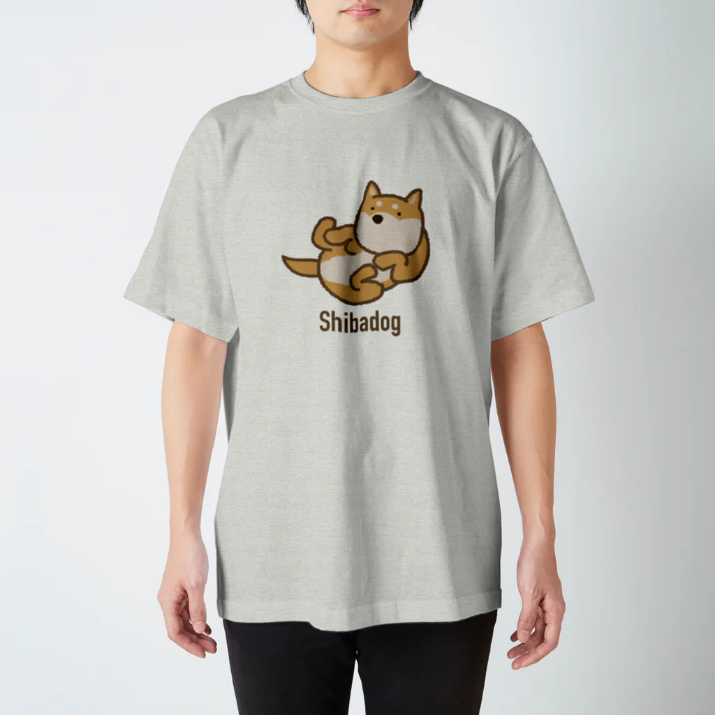 しばじるしデザインの寝ころび柴犬 スタンダードTシャツ