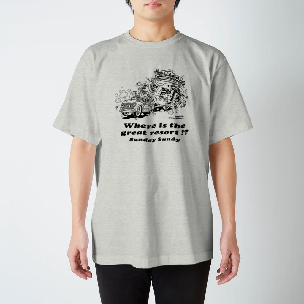 SUNDAYS GRAPHICSのSUNDAY SUNDY CAR TRIP スタンダードTシャツ