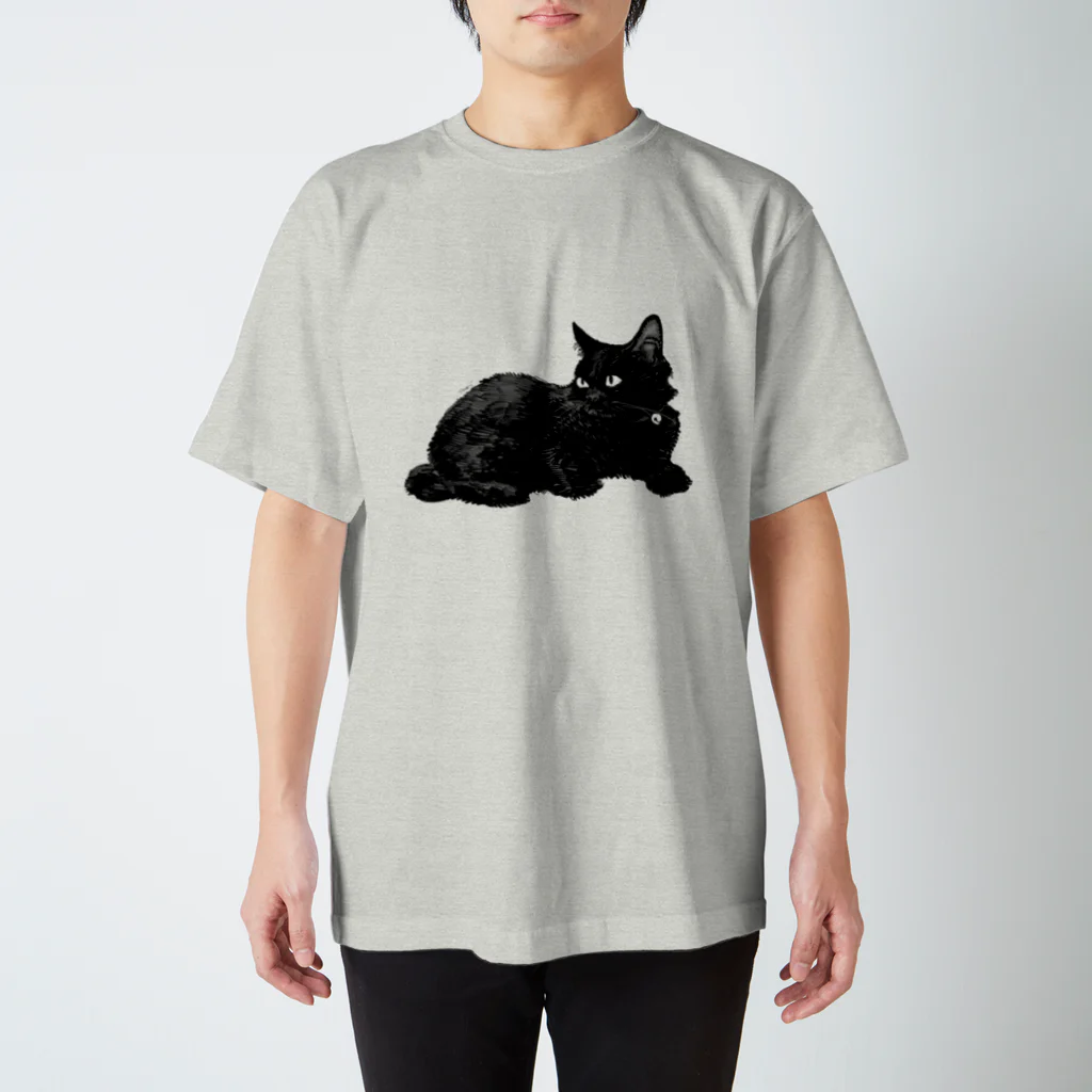 tomidoronの黒ネッコ スタンダードTシャツ