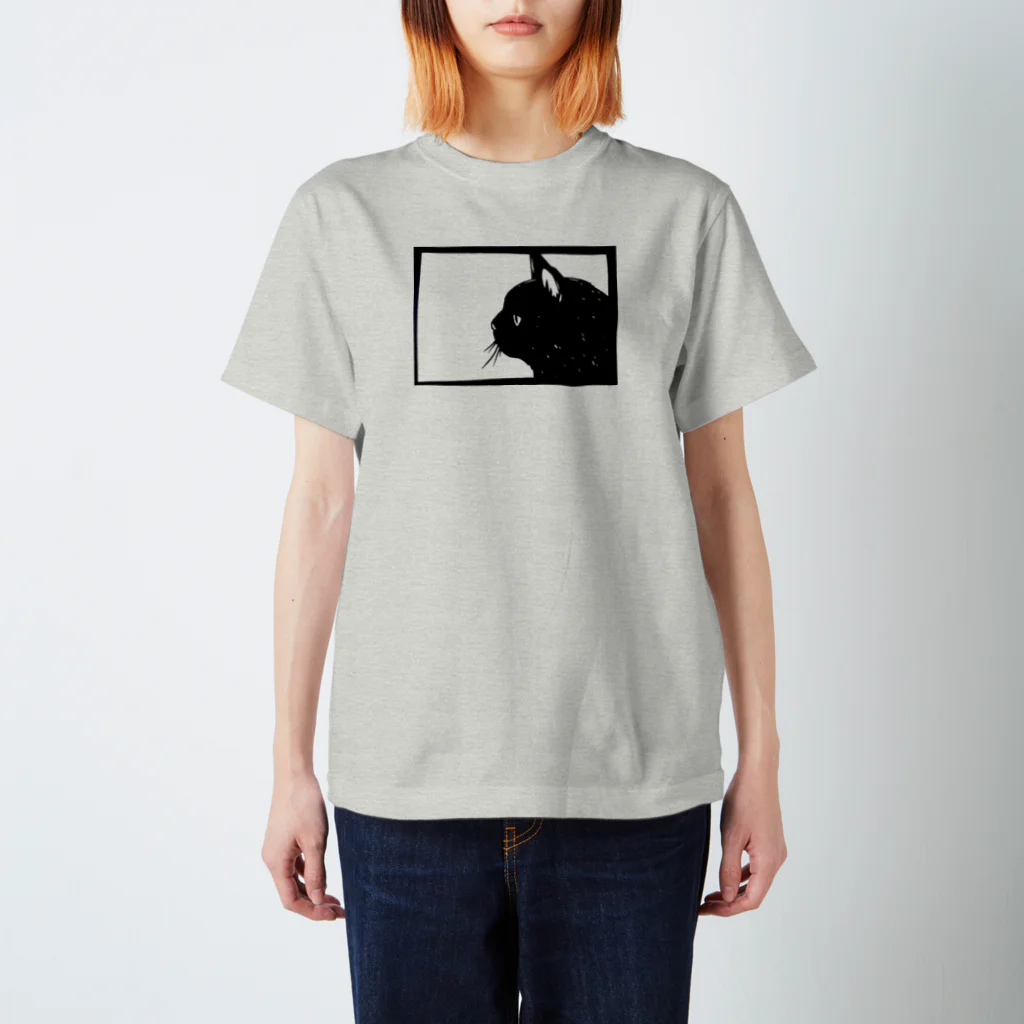 切り絵草太の黒猫（横顔） Regular Fit T-Shirt