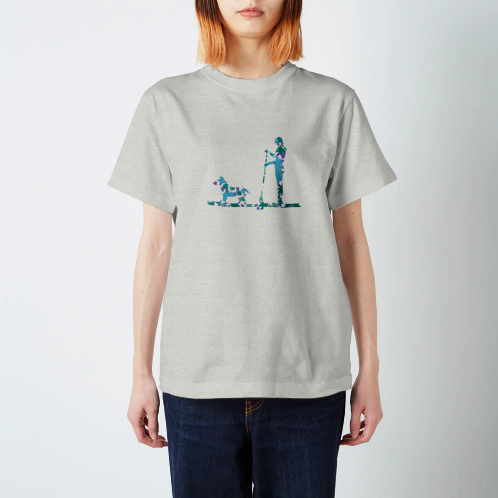 AtelierBoopのSUPdog ジャックラッセル　青 スタンダードTシャツ