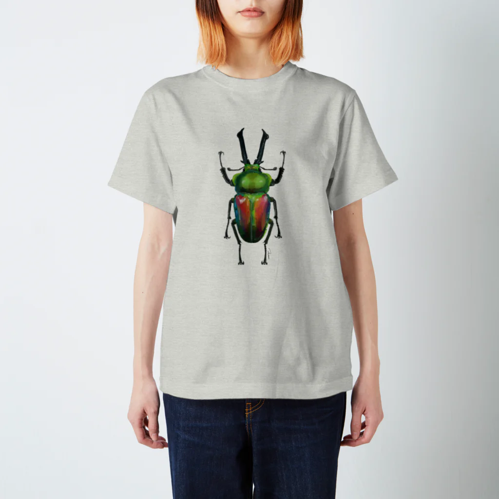 昆虫画のニジイロクワガタ スタンダードTシャツ
