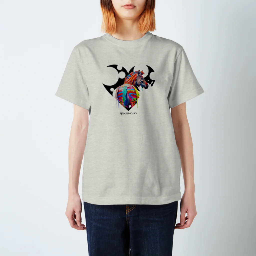 DOTS EMO JUICYのワンポイントセール限定特価A シマウマがお尻からアートに進化　hip pop art 03 スタンダードTシャツ