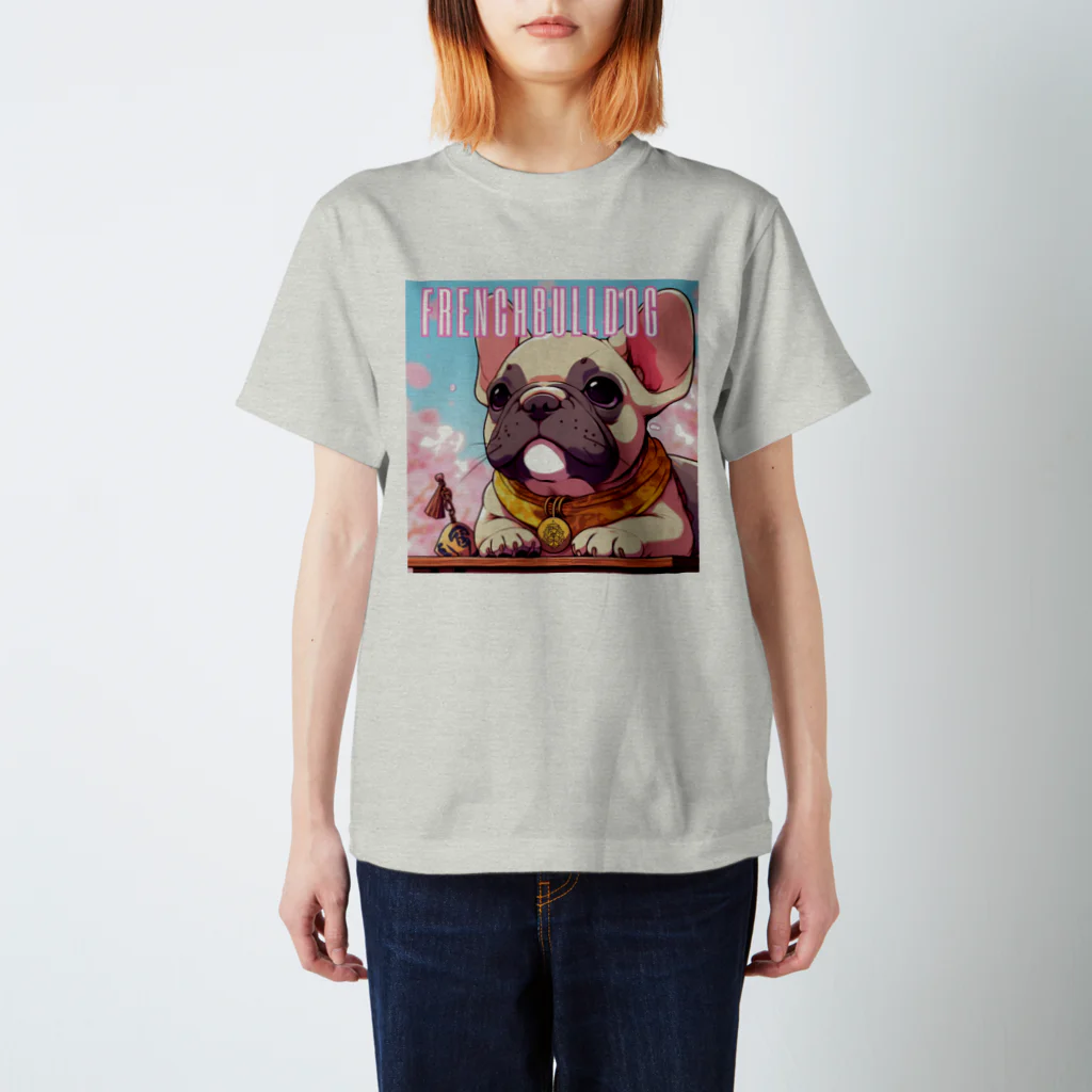 furebuhi　clubの桜舞うFrench　bulldog Regular Fit T-Shirt