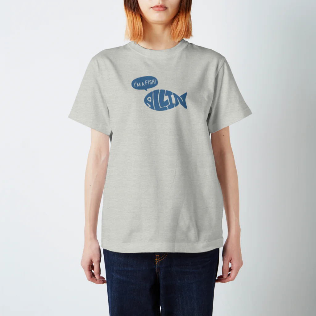 AI作家さむねこの作品集のALL IN FISH スタンダードTシャツ