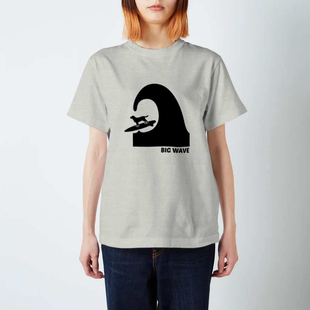 too muchの人間用のBIG WAVE　黒 スタンダードTシャツ