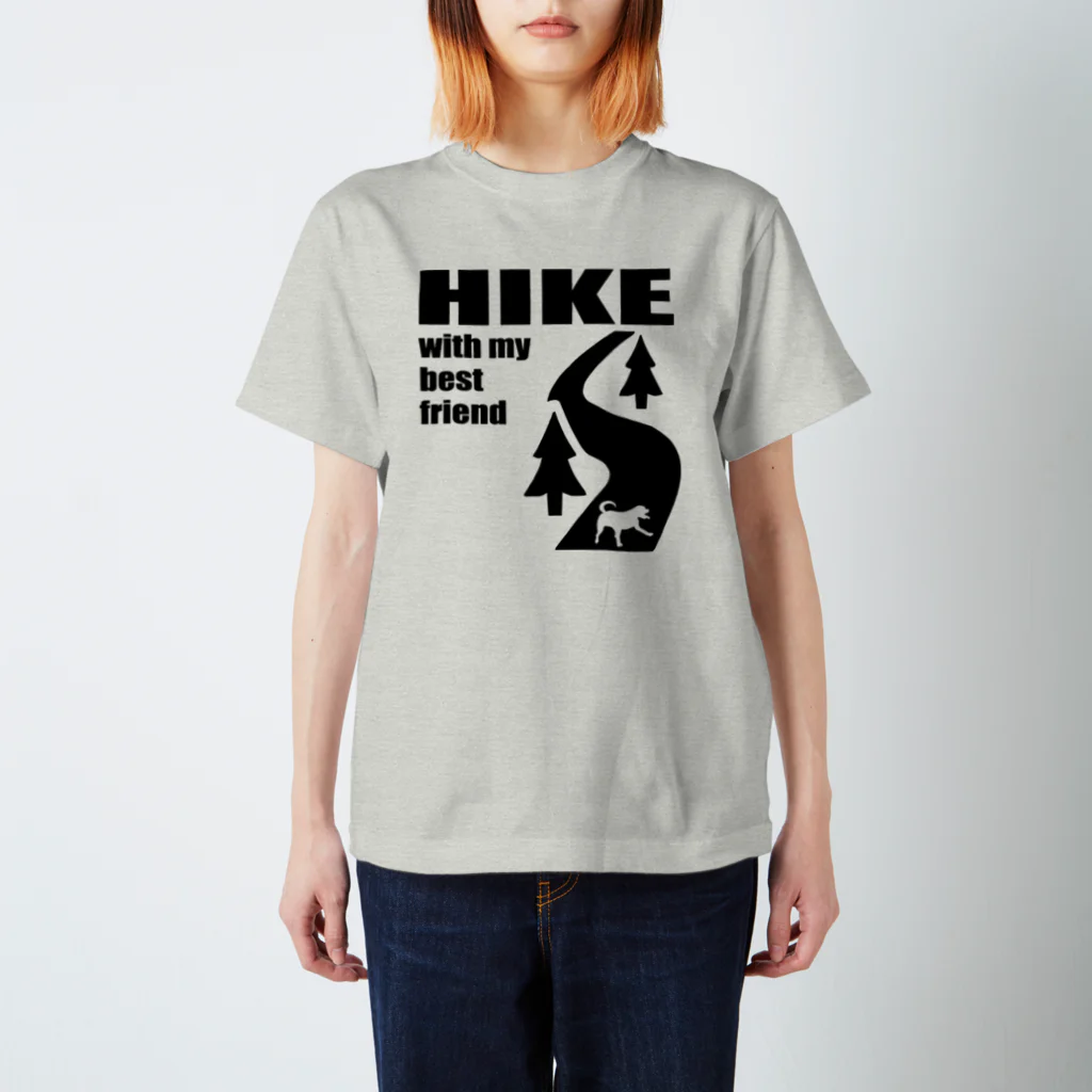 too muchの人間用のHIKE黒 スタンダードTシャツ