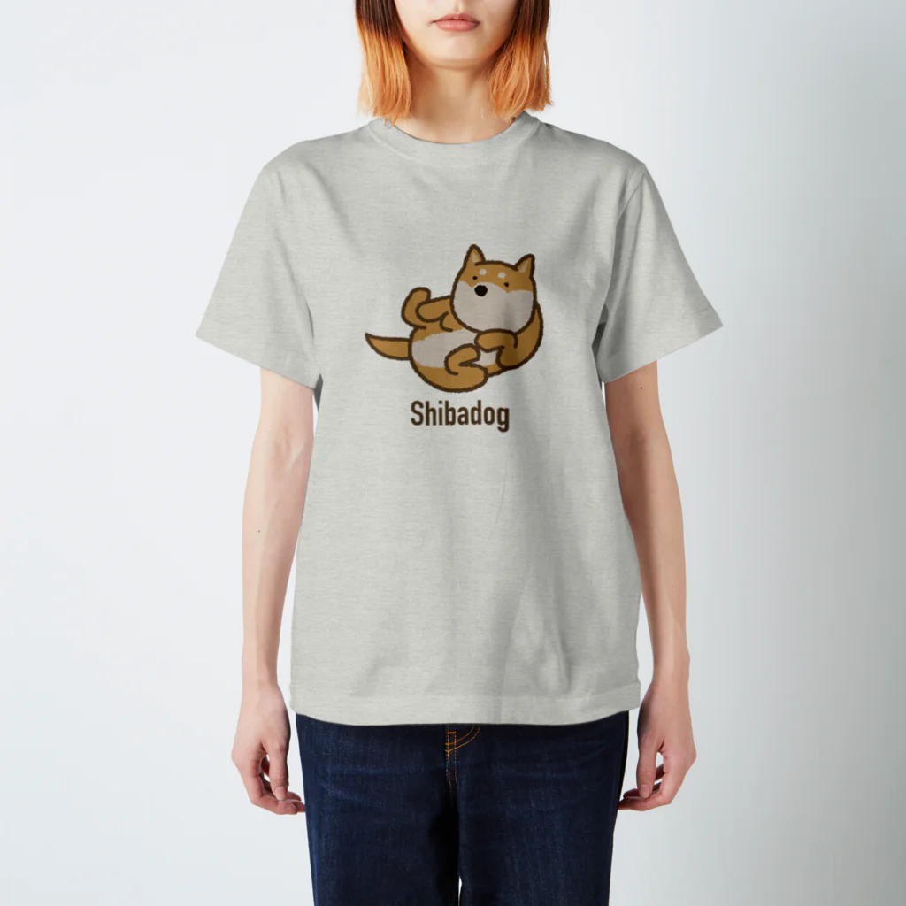 しばじるしデザインの寝ころび柴犬 スタンダードTシャツ