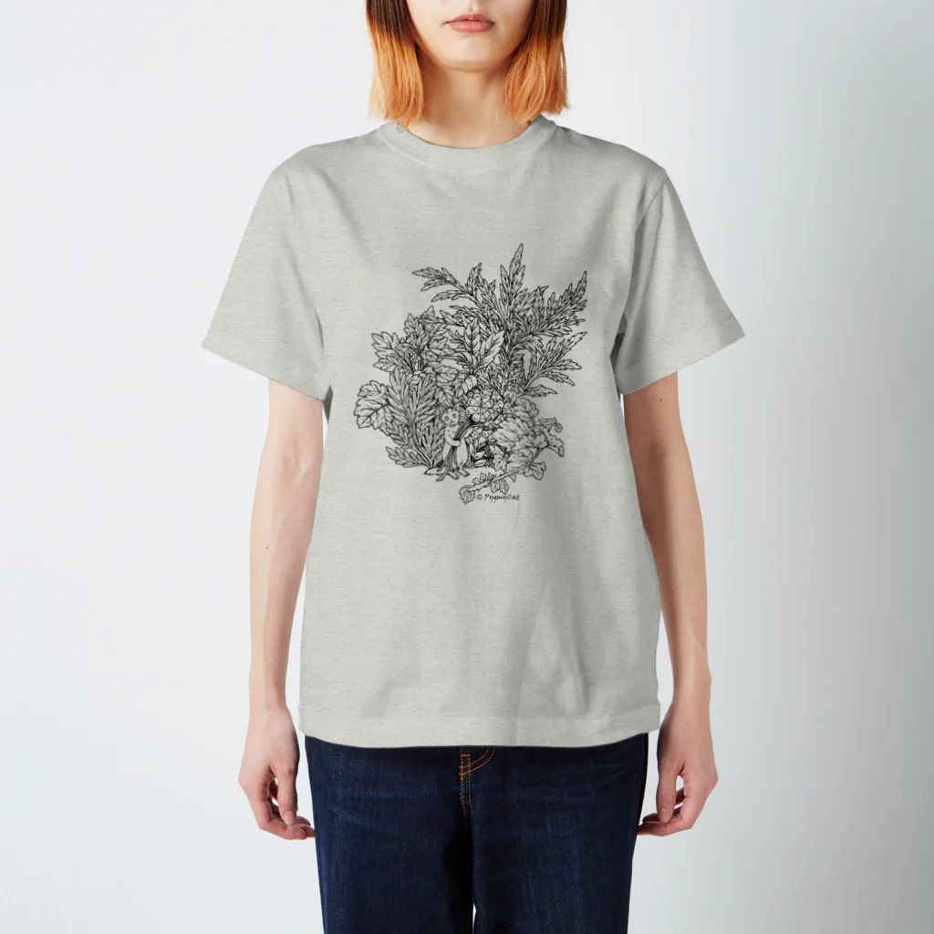 PygmyCat　suzuri店のPygmyCat(黒線ver) Regular Fit T-Shirt