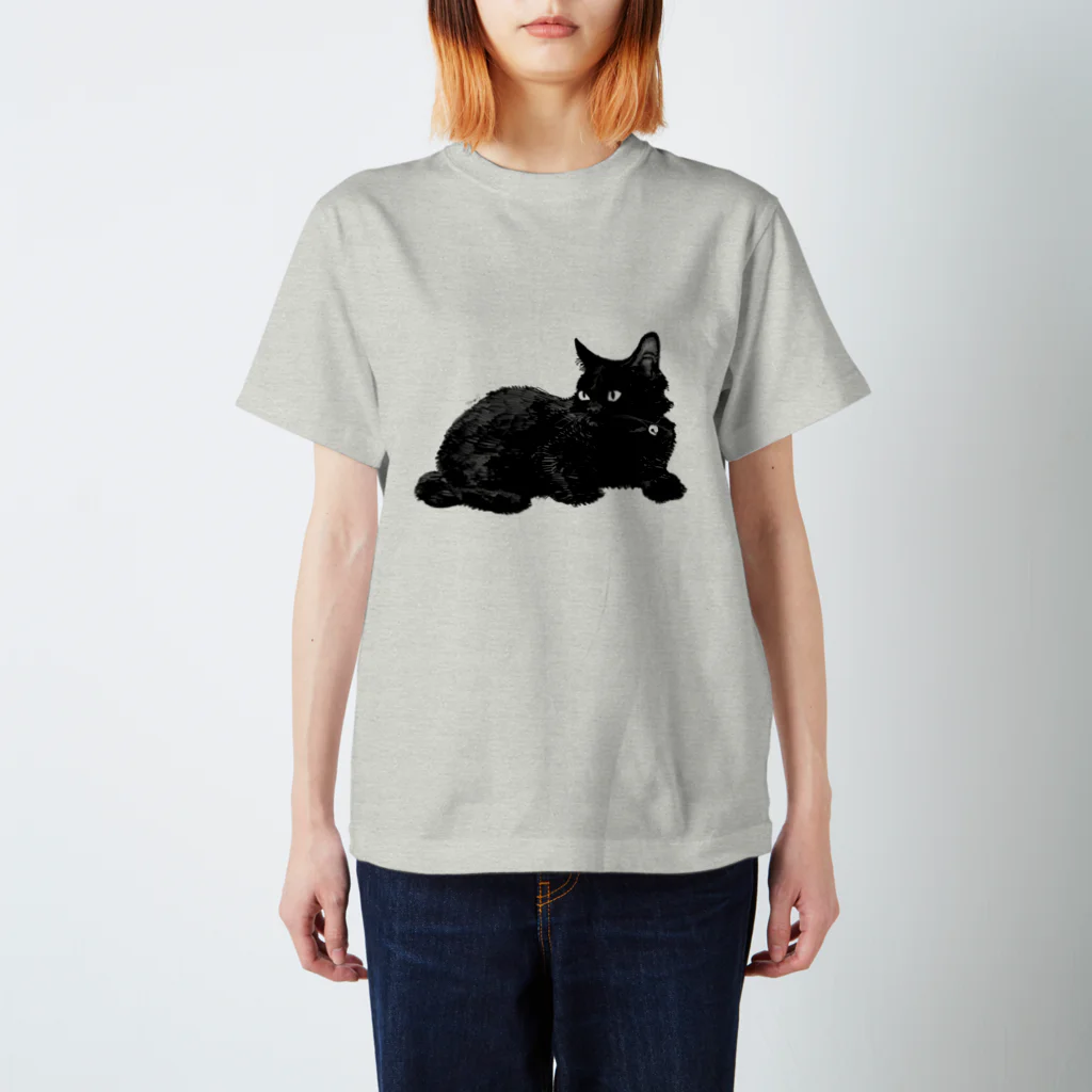 tomidoronの黒ネッコ スタンダードTシャツ