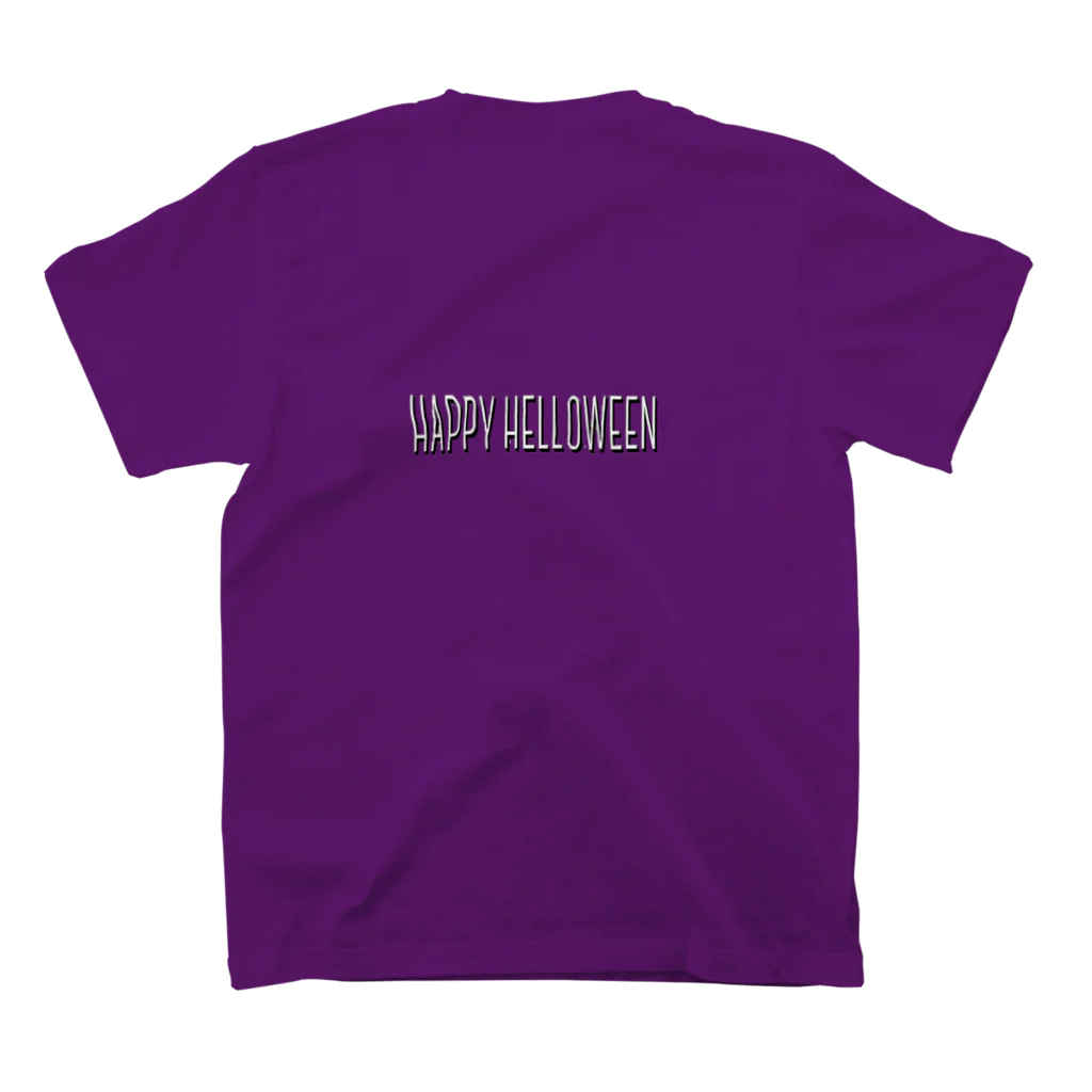 HARUPUUのHELLOWEENオバケとカボチャくん スタンダードTシャツの裏面