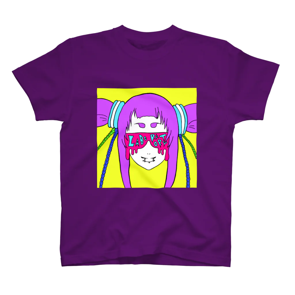 KIKITEKI_LABORATORYのMOZIIRI GURASAN PURPLE スタンダードTシャツ