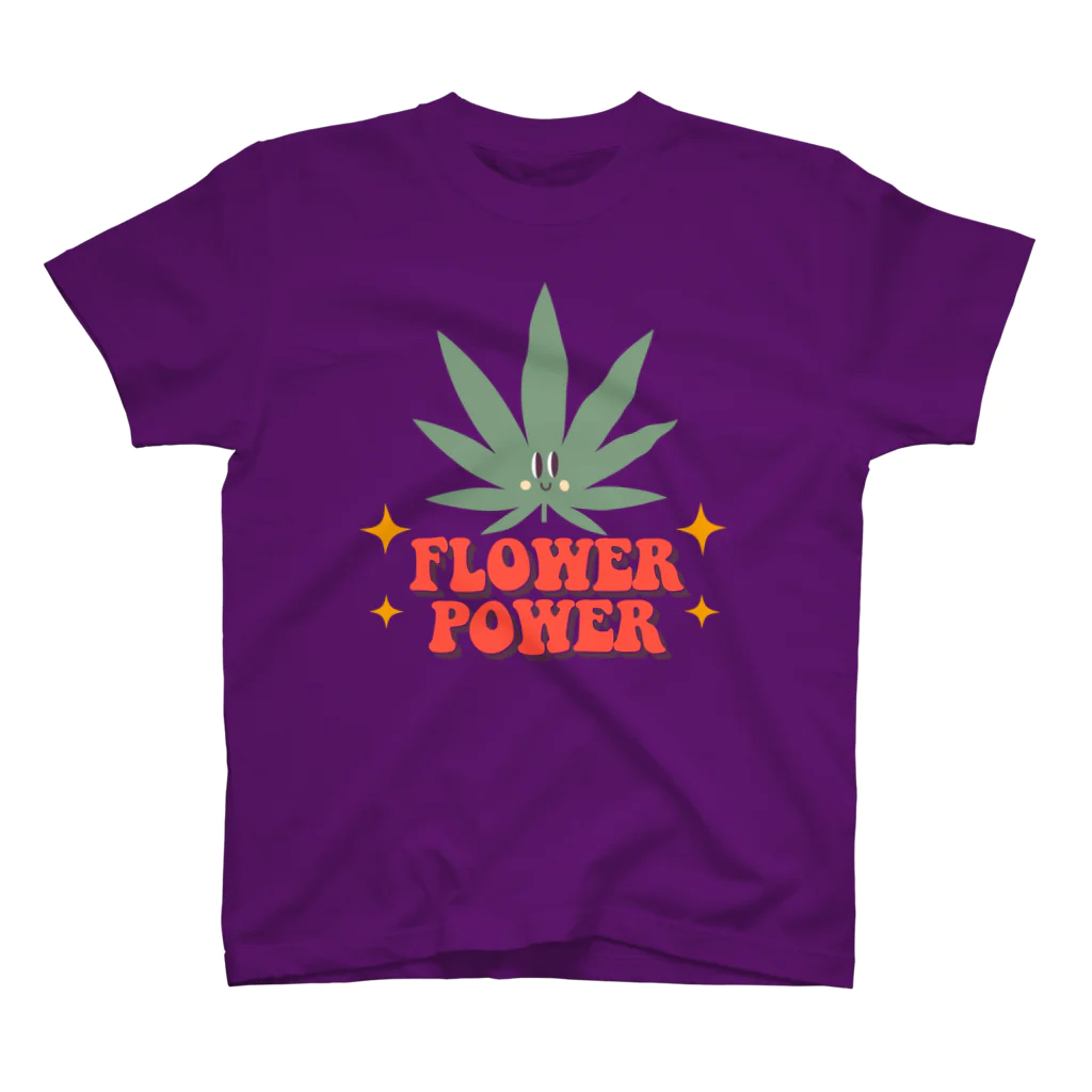 420 MUSIC FACTORYのFLOWER POWER 大麻 カナビス マリファナ ガンジャ Regular Fit T-Shirt