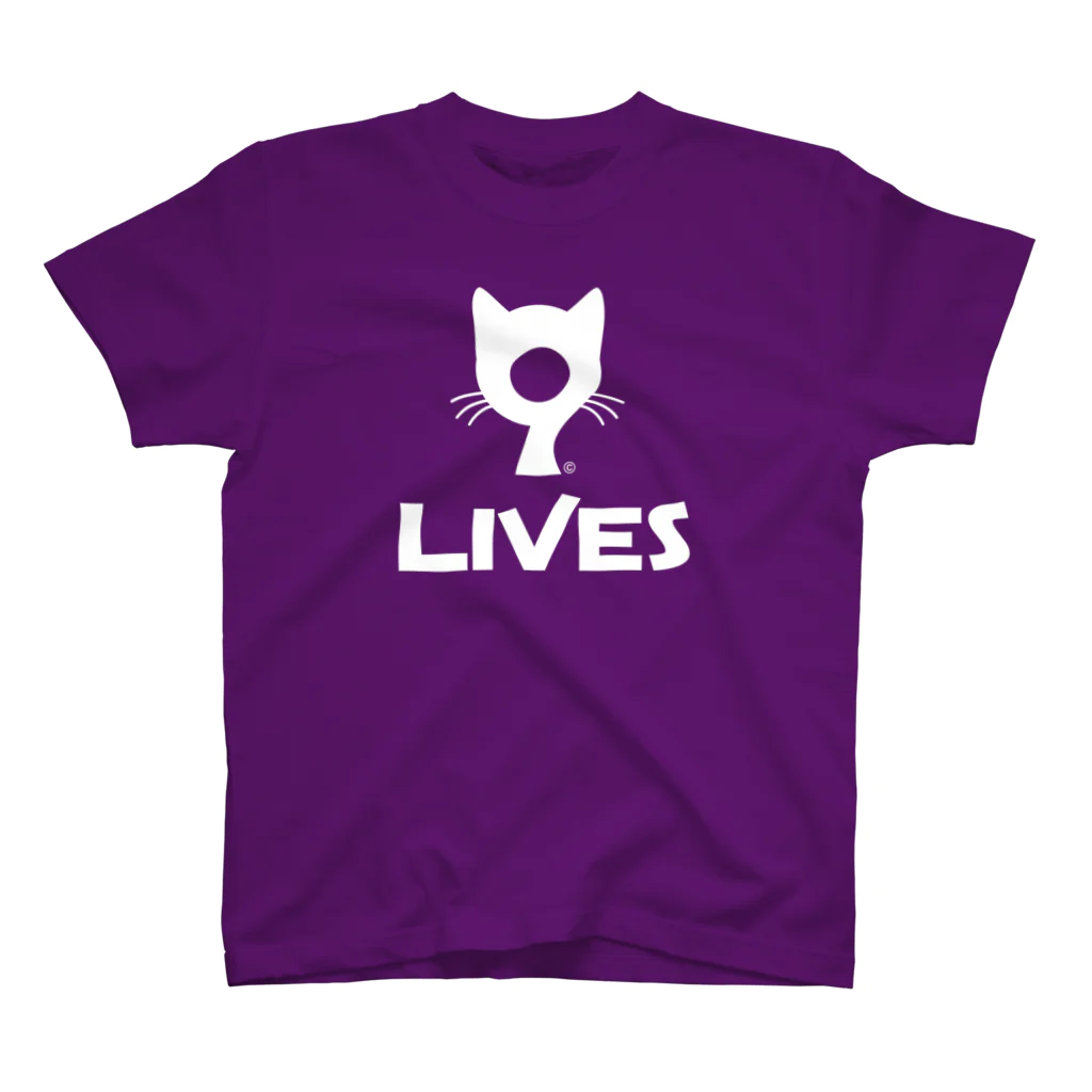 9LIVES 猫たちの王国の9LIVES logo white スタンダードTシャツ