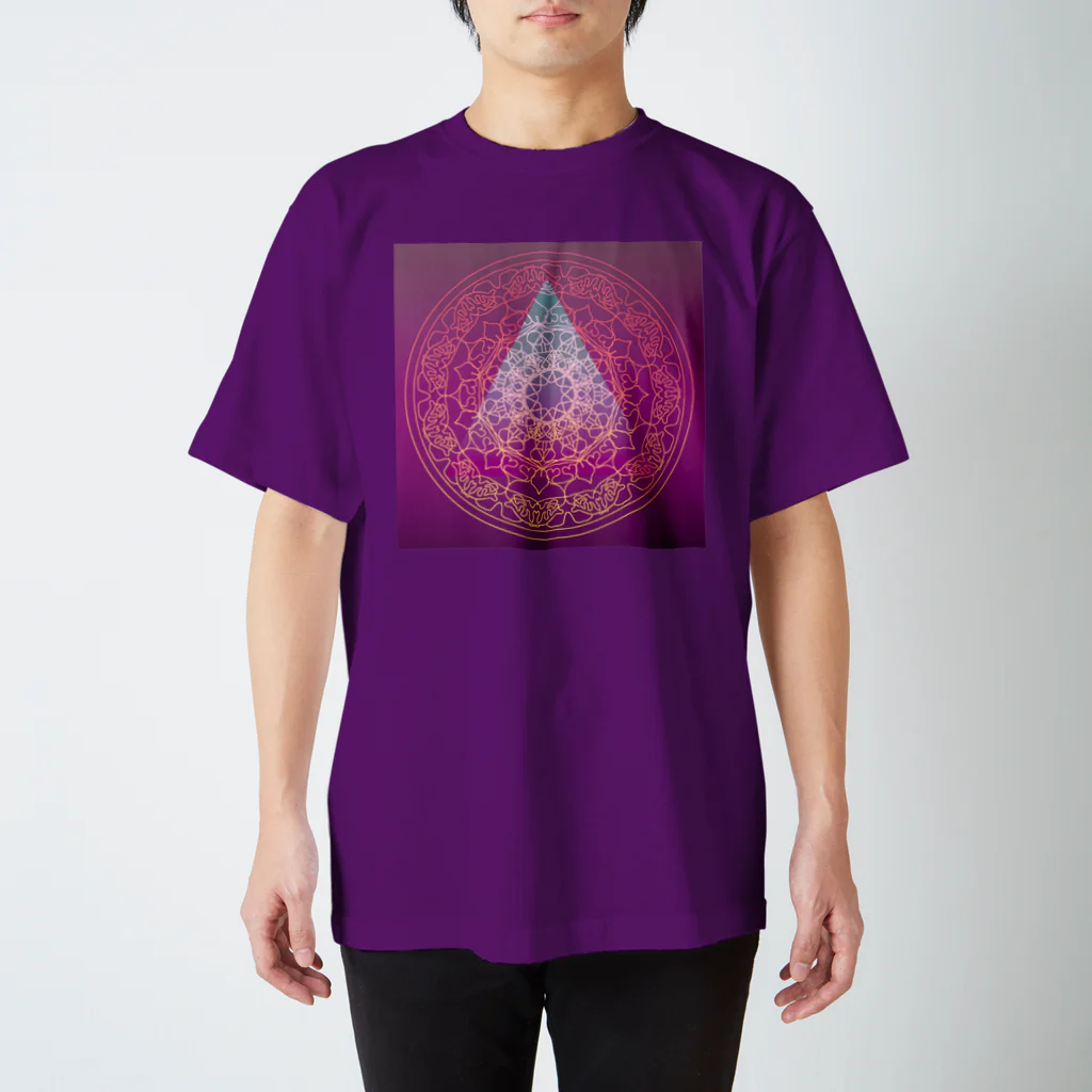 💖宇宙整体♪🌈♪こころからだチャンネル♪💖の母星回帰曼荼羅　VELVET purple RED【shiroサンversion】 Regular Fit T-Shirt