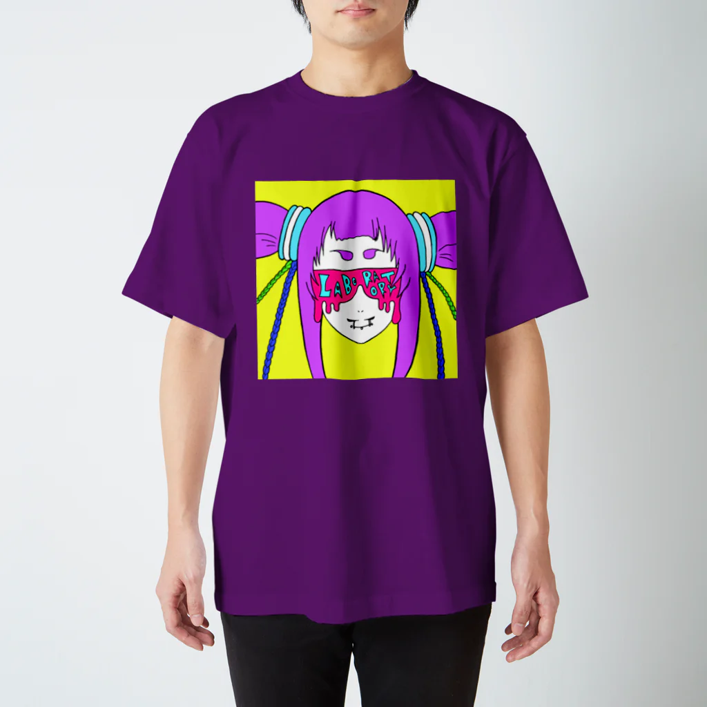 KIKITEKI_LABORATORYのMOZIIRI GURASAN PURPLE スタンダードTシャツ