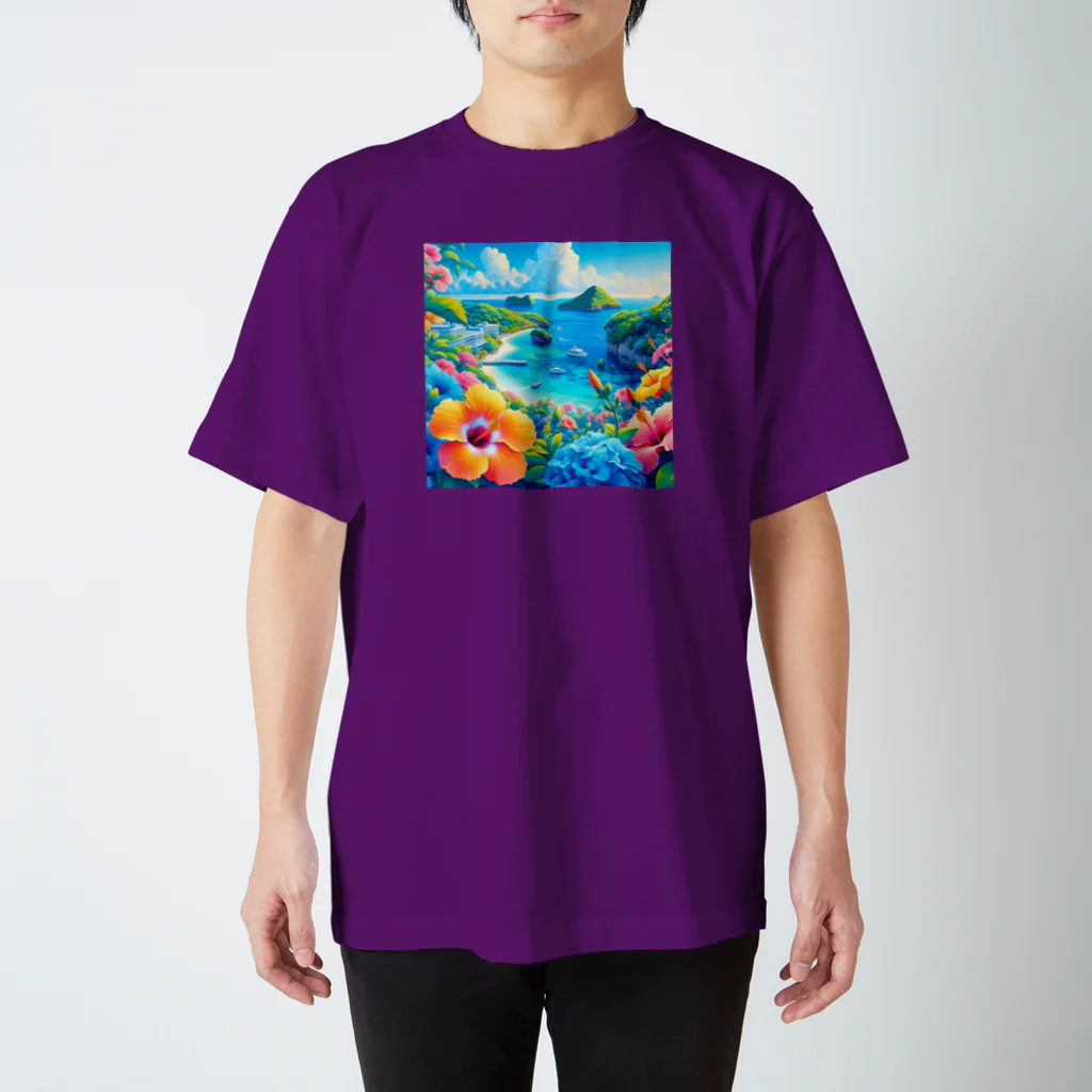 日本の風景 COOL JAPANの日本の風景:沖縄の海でゆんたく、Japanese scenery: Relaxing on the sea in Okinawa  Regular Fit T-Shirt