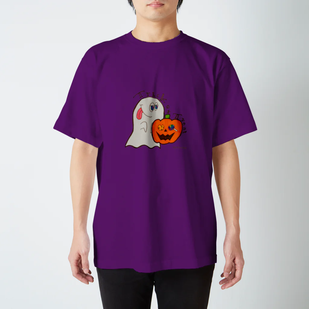 HARUPUUのHELLOWEENオバケとカボチャくん スタンダードTシャツ