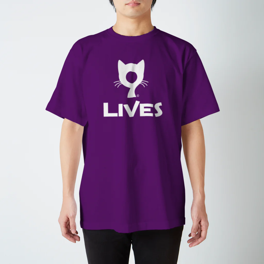 9LIVES 猫たちの王国の9LIVES logo white スタンダードTシャツ
