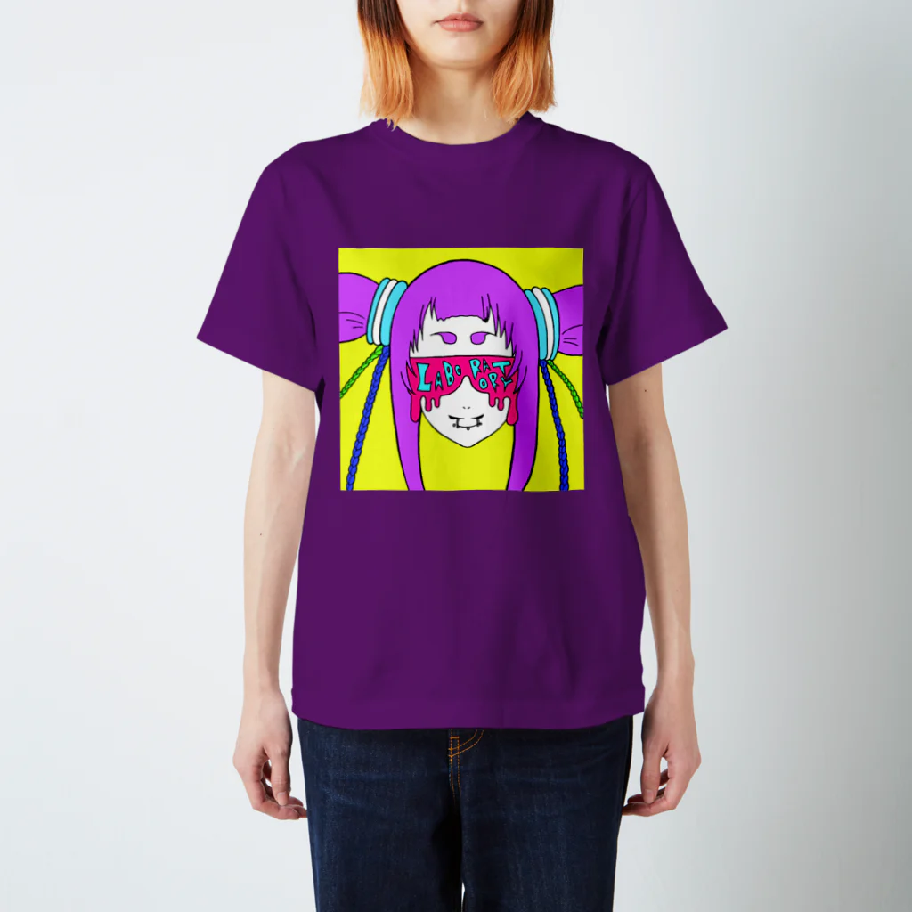 KIKITEKI_LABORATORYのMOZIIRI GURASAN PURPLE スタンダードTシャツ