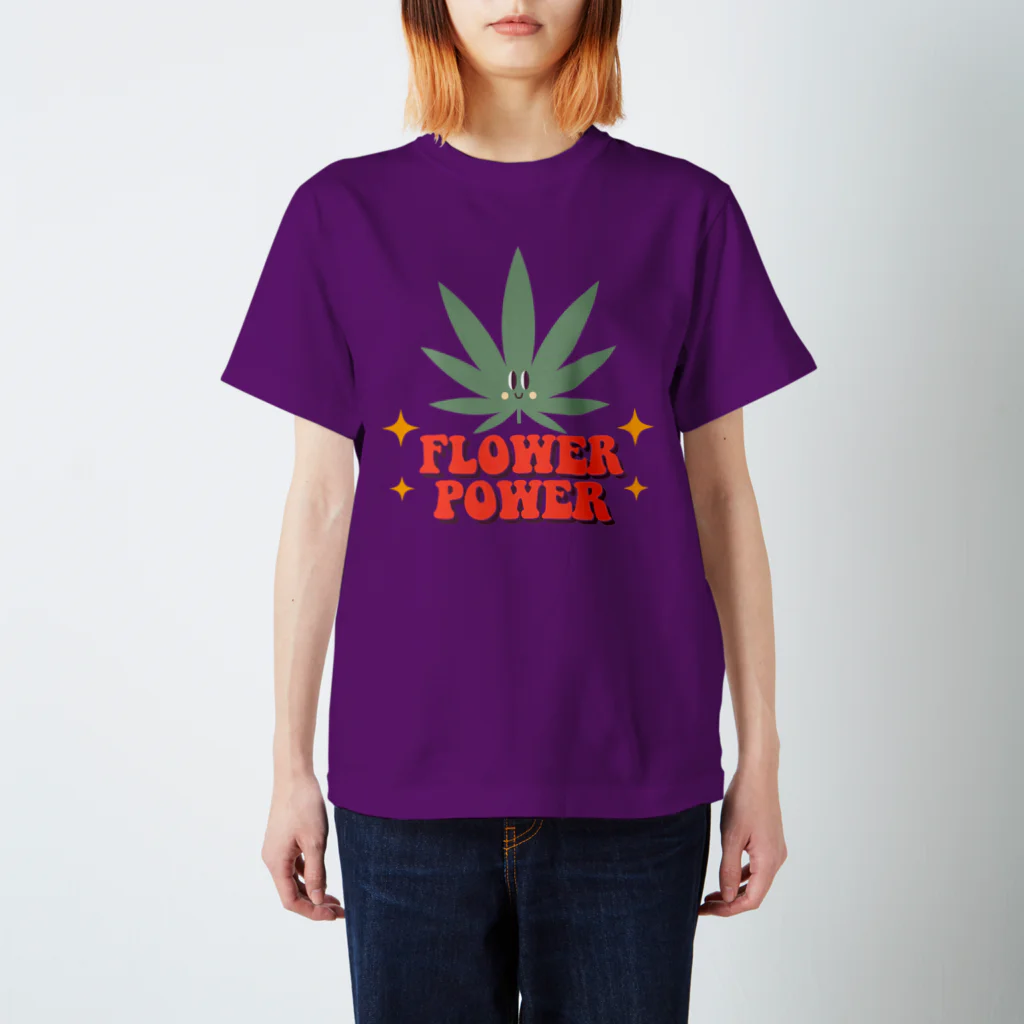 420 MUSIC FACTORYのFLOWER POWER 大麻 カナビス マリファナ ガンジャ スタンダードTシャツ