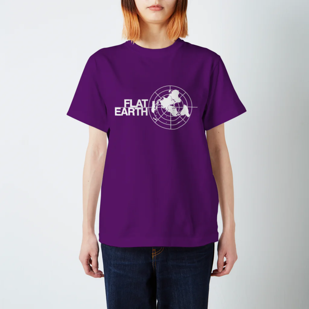 Mappila SHOPのフラットアースMAP 白01 スタンダードTシャツ