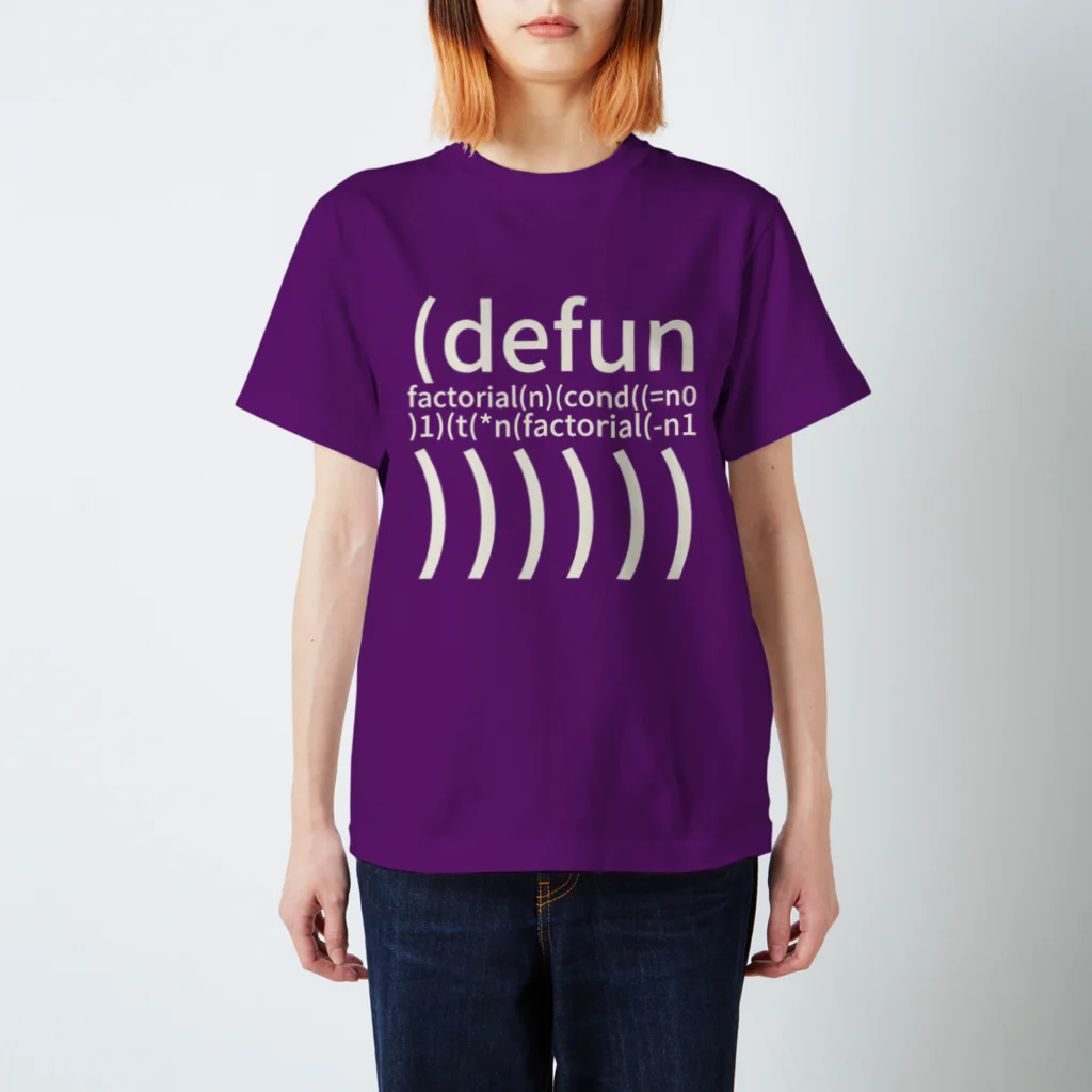 htkymtksの(defun factorial (n)  (cond   ((= n 0) 1)   (t (* n (factorial (- n 1)))))) Regular Fit T-Shirt
