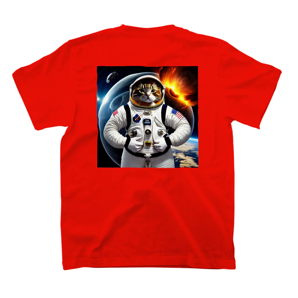 spaceinudogのspace neko cat3 スタンダードTシャツの裏面