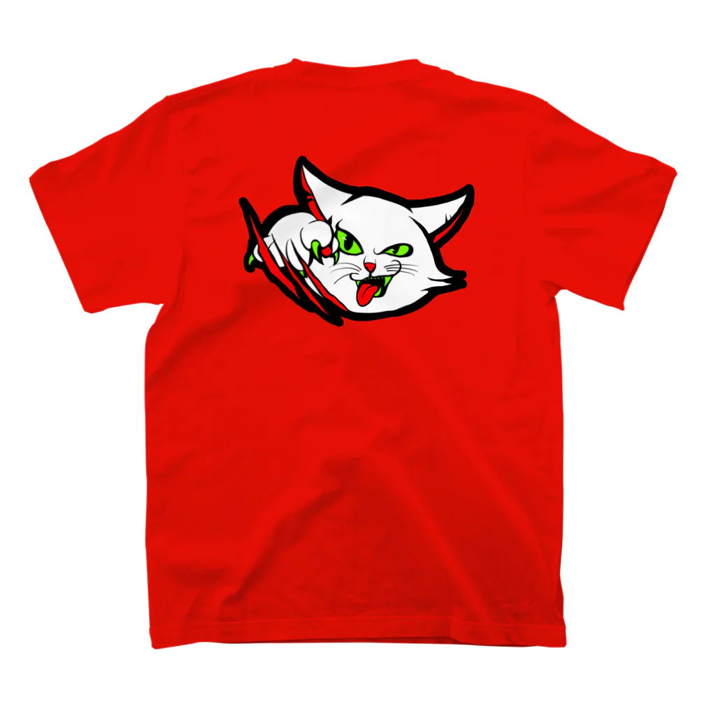 TKGのscratching cat スタンダードTシャツの裏面