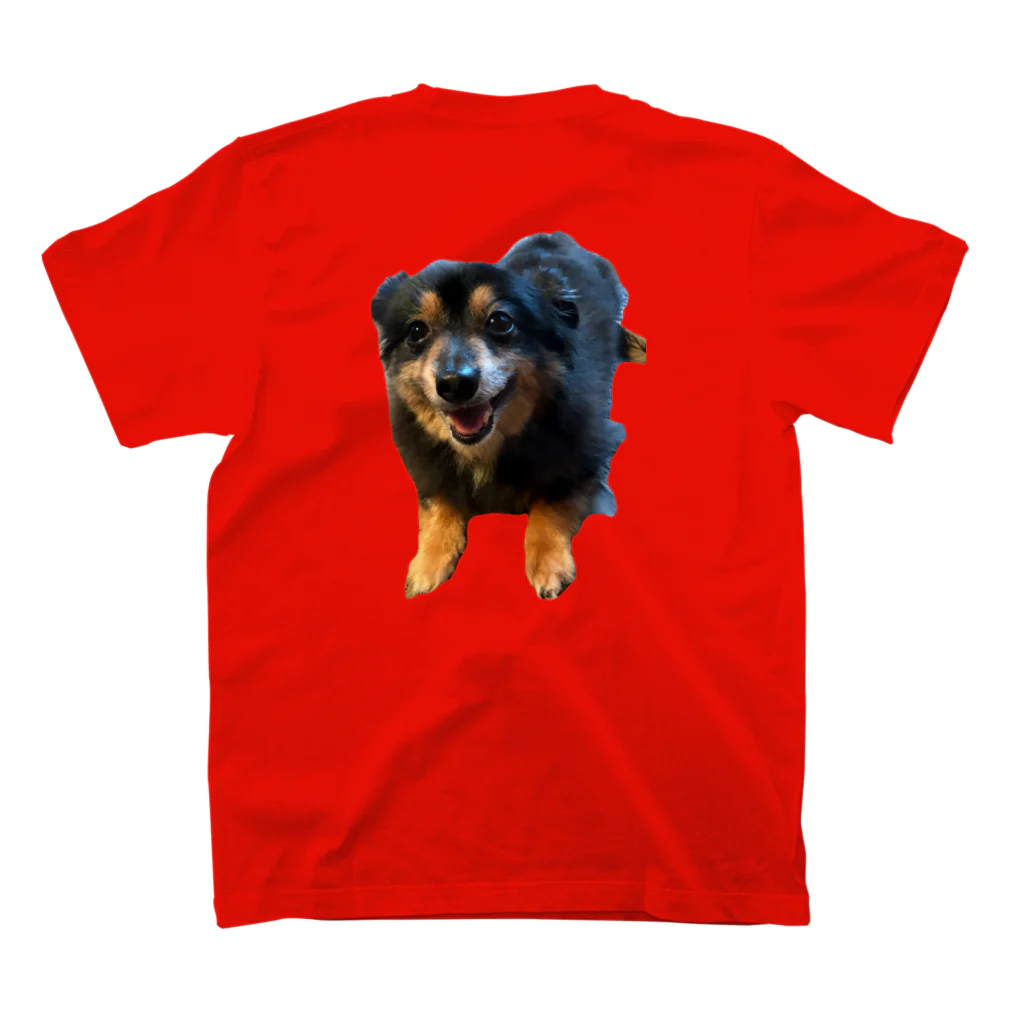 エレファント先生と虹色こどもたちのミックス犬 くーちゃん Regular Fit T-Shirtの裏面