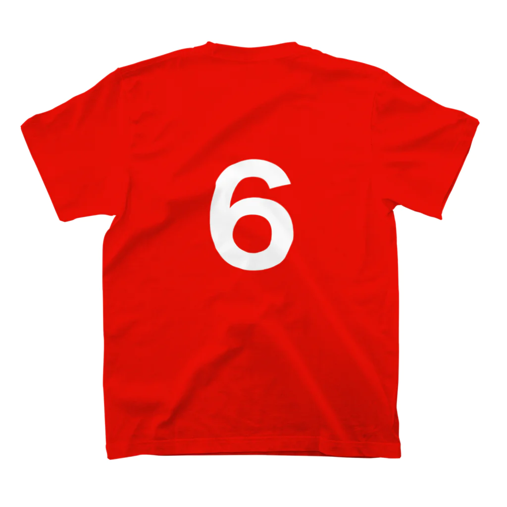 y_mvuの背番号６ スタンダードTシャツの裏面