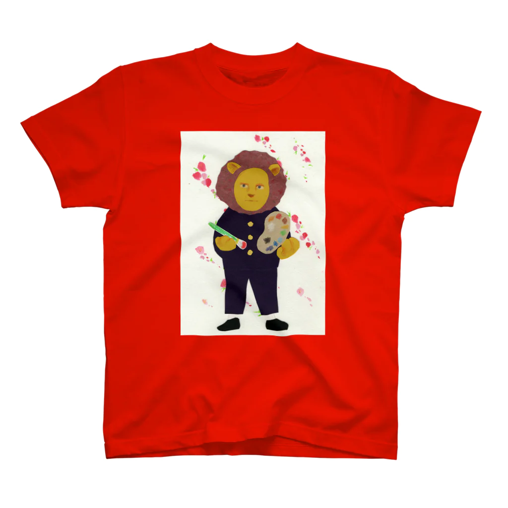 木登り堂のライオンと桃の花 Regular Fit T-Shirt