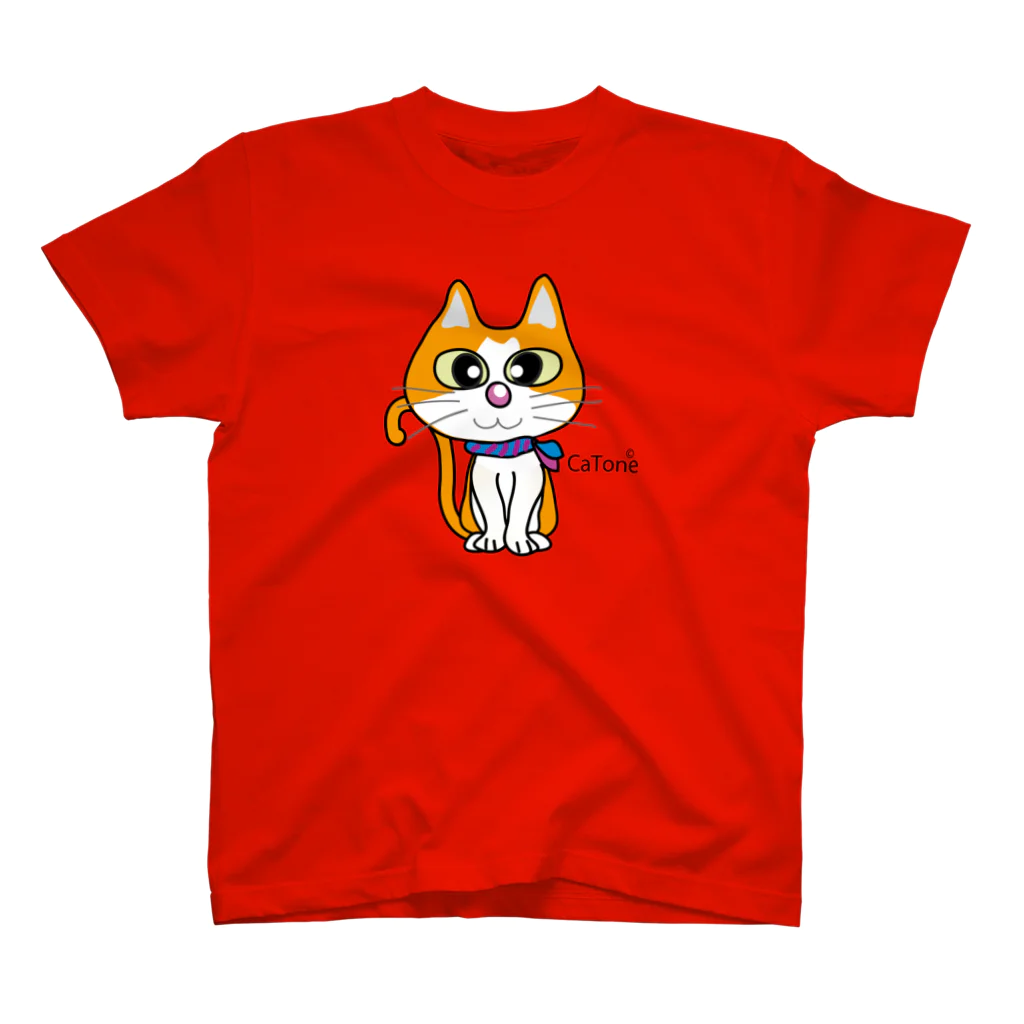 Catoneのマフラーを巻いた猫シリーズ Regular Fit T-Shirt