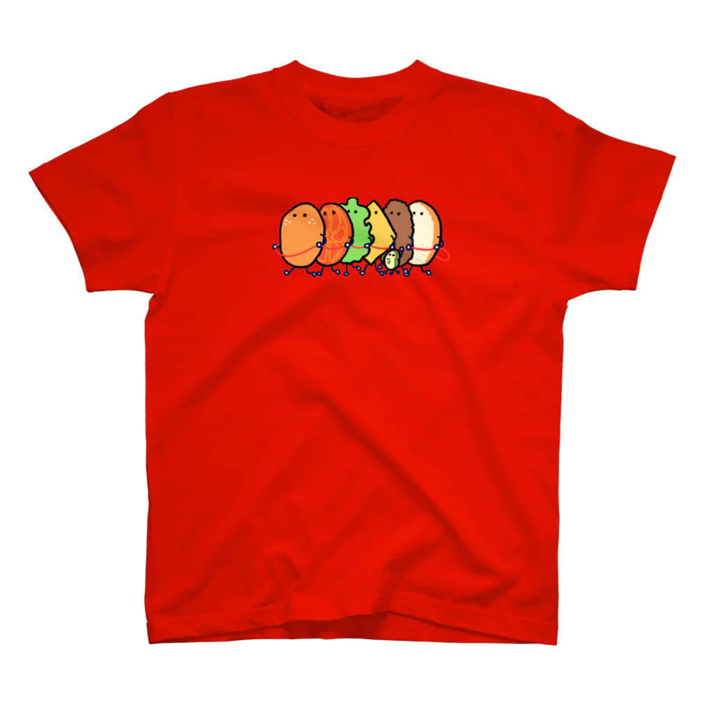 よなよなこうもりの電車ごっこハンバーガー 티셔츠