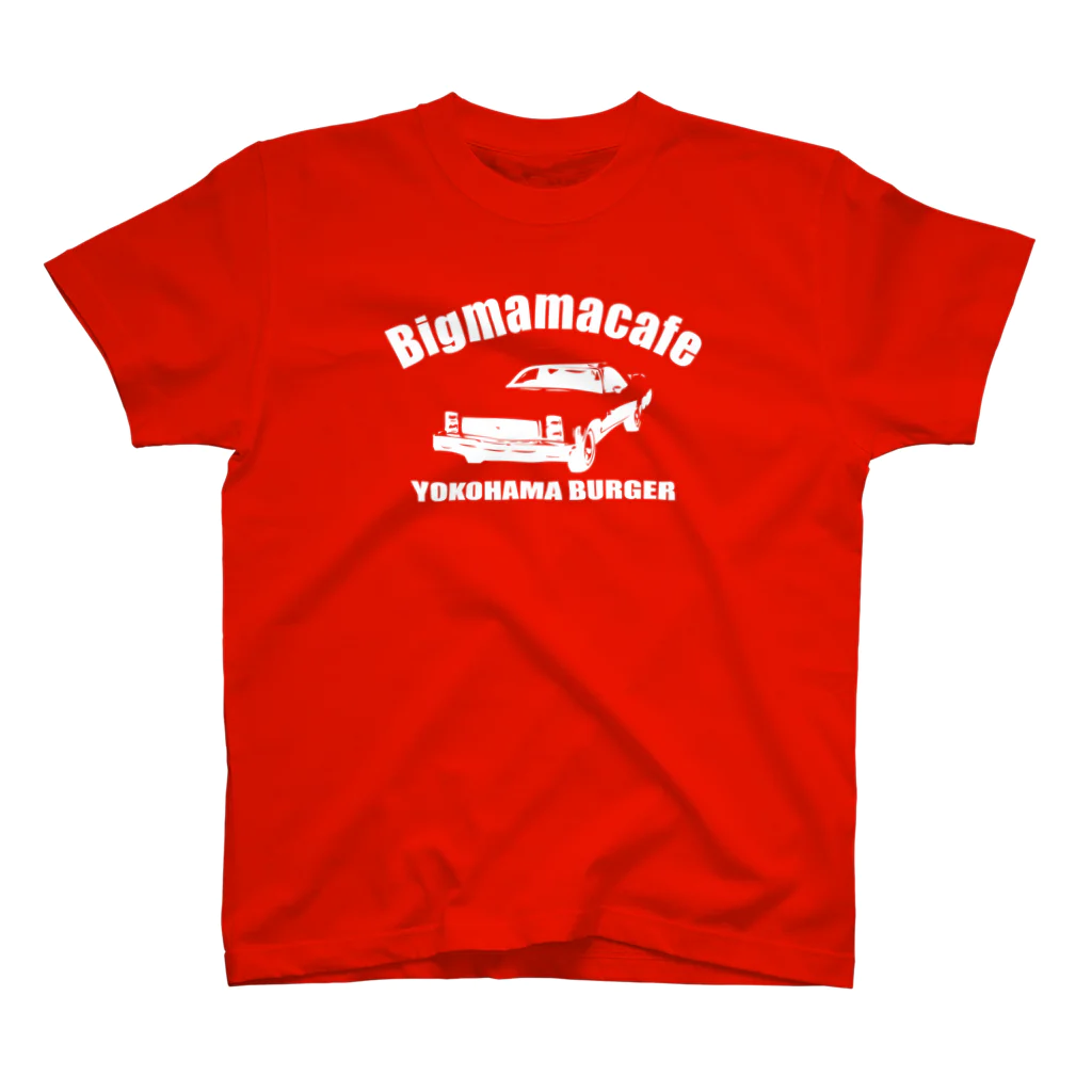 BigmamacafeのBigmamacafe YOKOHAMA BURGER B ホワイト Regular Fit T-Shirt