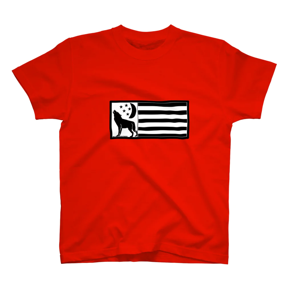 ＳＩＬＶＥＲＷＯＬＦＭＥＮmixculturedesinの11月NEW「SILVERWOFMEN星条旗」 Regular Fit T-Shirt