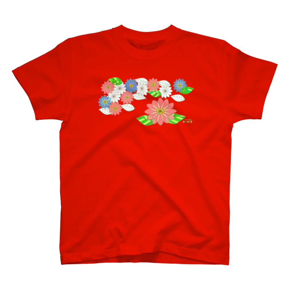 Tender time for OsyatoのStained glass flowers　～side～ Regular Fit T-Shirt